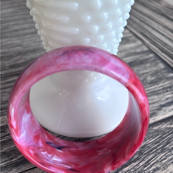 Pink Marbled Bangle Bracelet - Picture 2 of 2